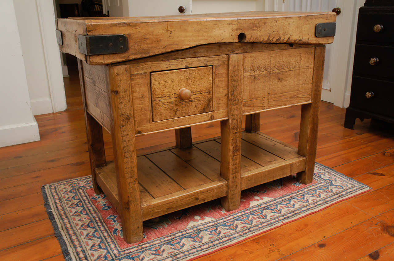 English Two Drawer Butcher Block at 1stDibs