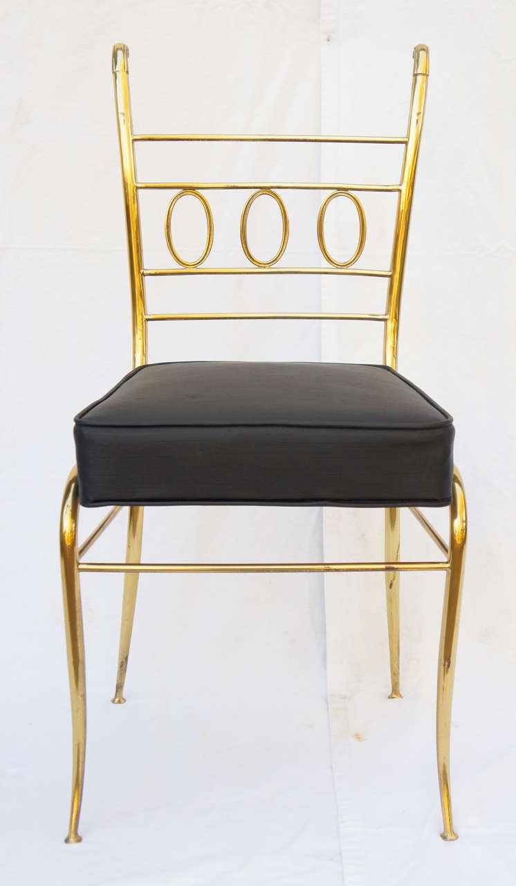 Mid-Century Modern 1970's Weiman Italian Brass Vanity Chair