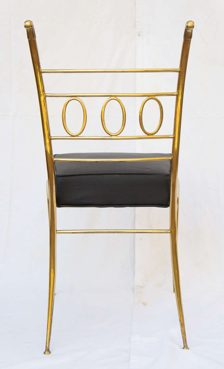 Late 20th Century 1970's Weiman Italian Brass Vanity Chair