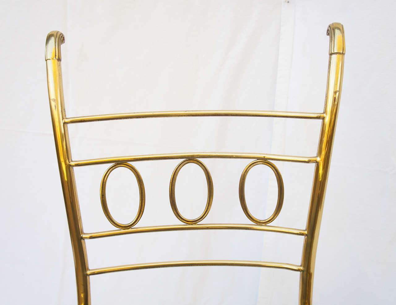 1970's Weiman Italian Brass Vanity Chair 1