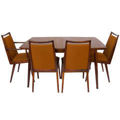 German Mid Century Dining Set with 6 Chairs by Habeo