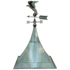 Antique Eagle Perch Weathervane with Copper Roof