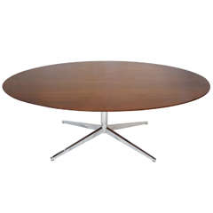 8 foot Florence Knoll Oval dining table, desk or conference table in rosewood