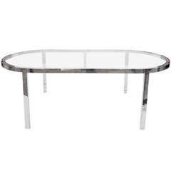 mid century Milo Baughman Chrome Racetrack Dining Table