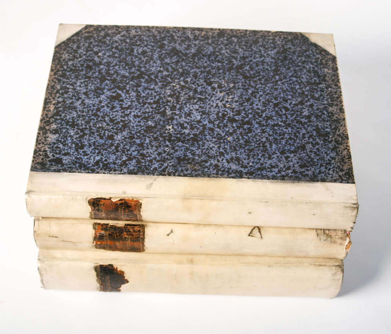 18th Century Large Vellum Books in a Three Volume Set In Good Condition For Sale In Nashville, TN