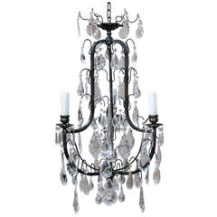 Antique Silvered Bronze Louis XV Style Chandelier