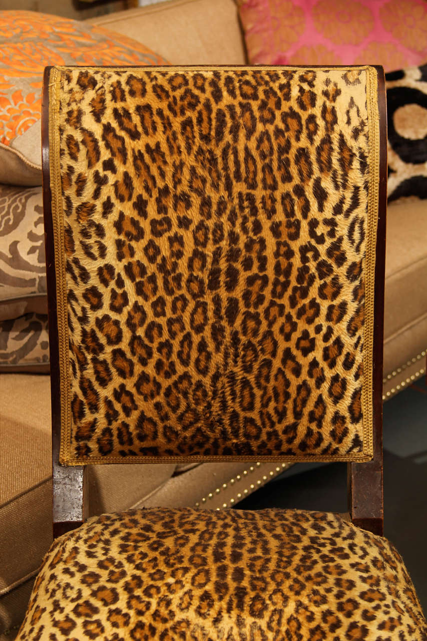 French Faux Leopard Chair