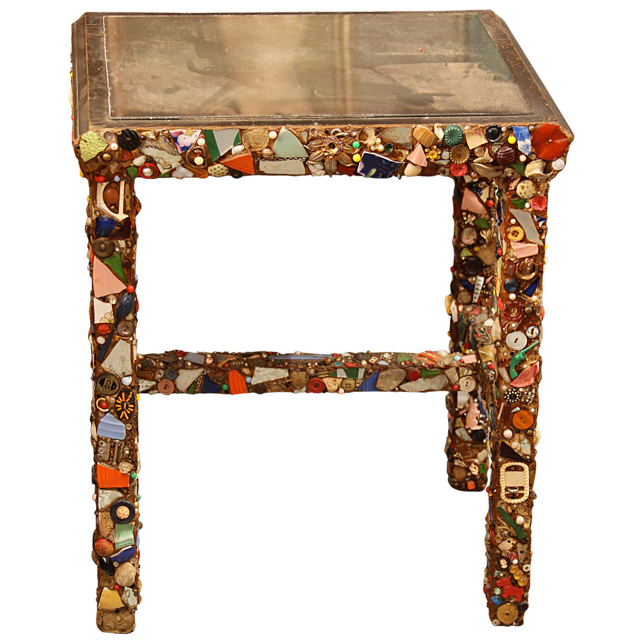 Folk Art Side Table at 1stDibs