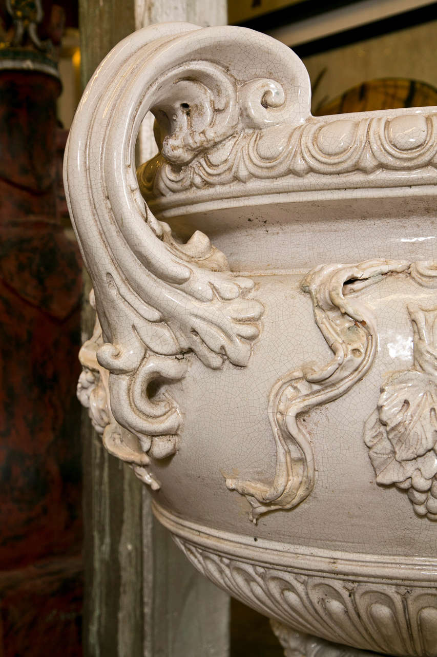 Large Pair of Terracotta Glazed Urns 2