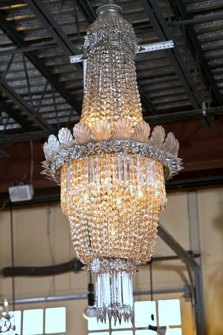 Roaring 1920's Crystal Waterfall Chandelier 4