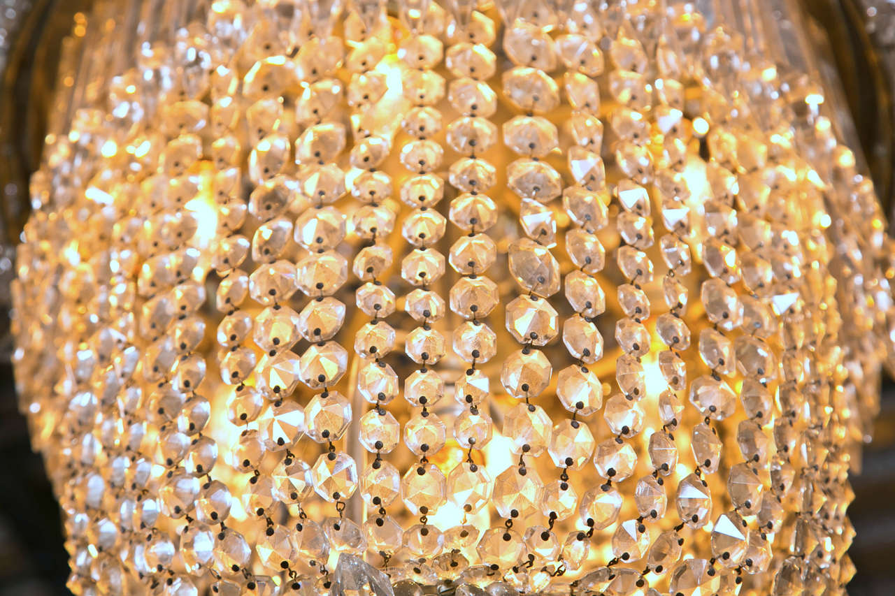 20th Century Roaring 1920's Crystal Waterfall Chandelier