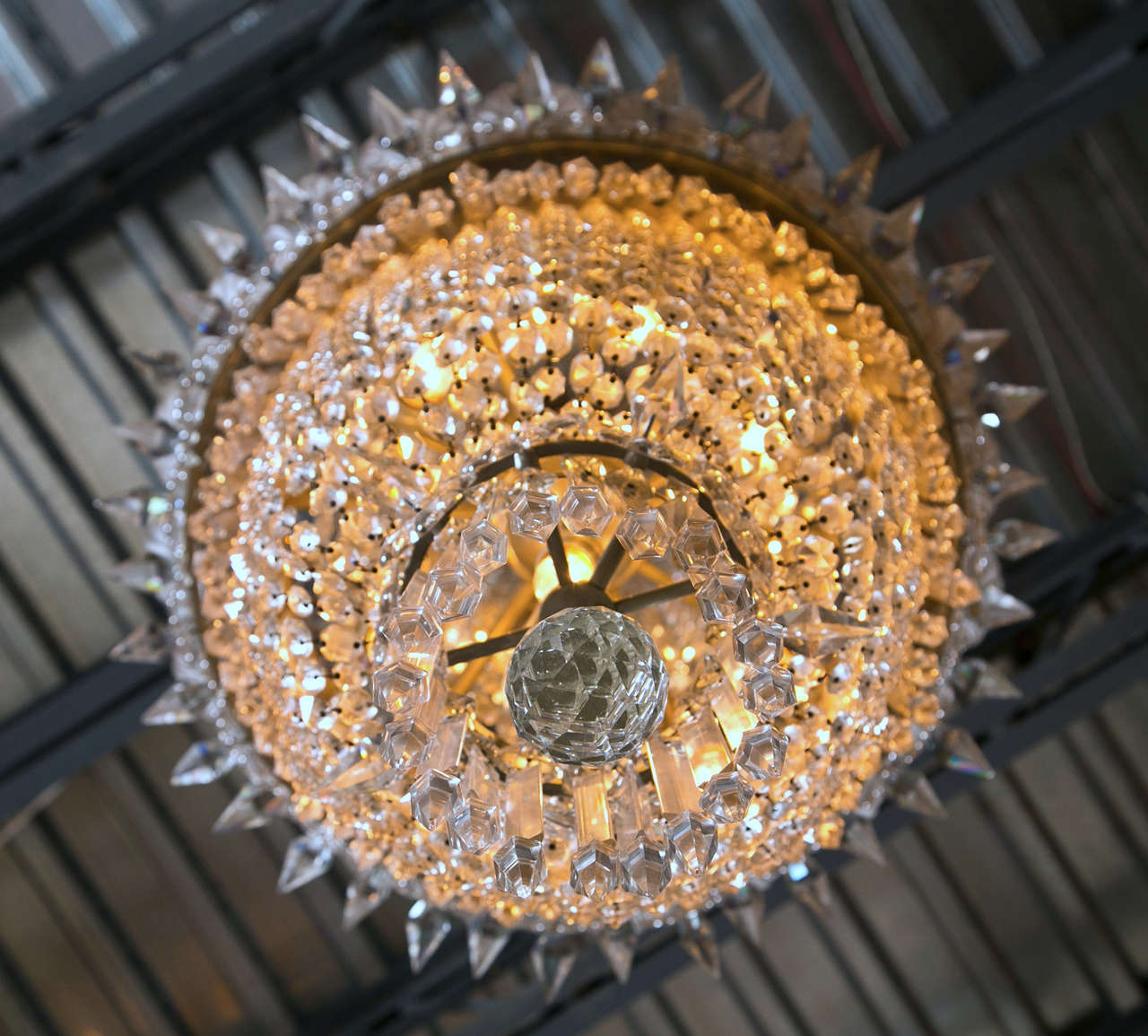Roaring 1920's Crystal Waterfall Chandelier 1