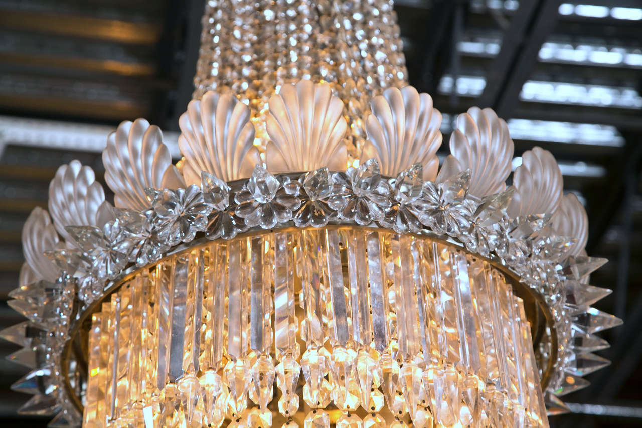 Roaring 1920's Crystal Waterfall Chandelier 2