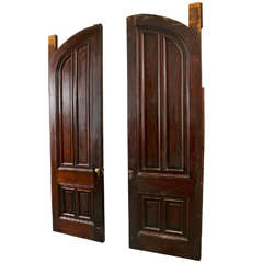 Antique Walnut Raised Panel Pocket Doors