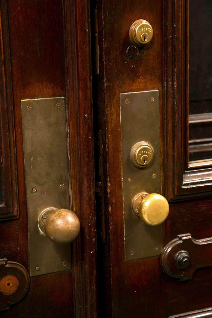 Victorian Antique Pair of Walnut Entry Doors