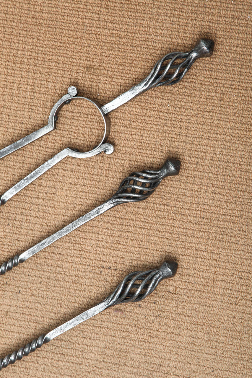English Set of Arts and Crafts Fire Tools