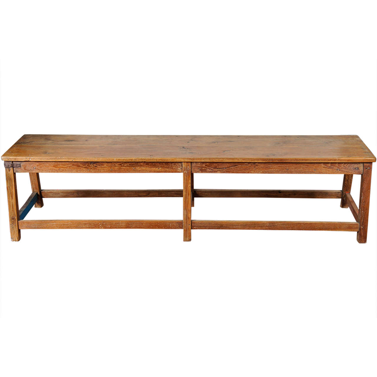 Rustic Country 19th Century Chinese Plank Top Bench For Sale Rustic Country 19th Century Chinese Plank Top Bench For Sale
