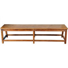 Rustic Country 19th Century Chinese Plank Top Bench