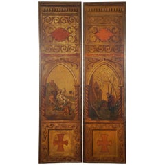 Gothic Style Painted Canvas Panels