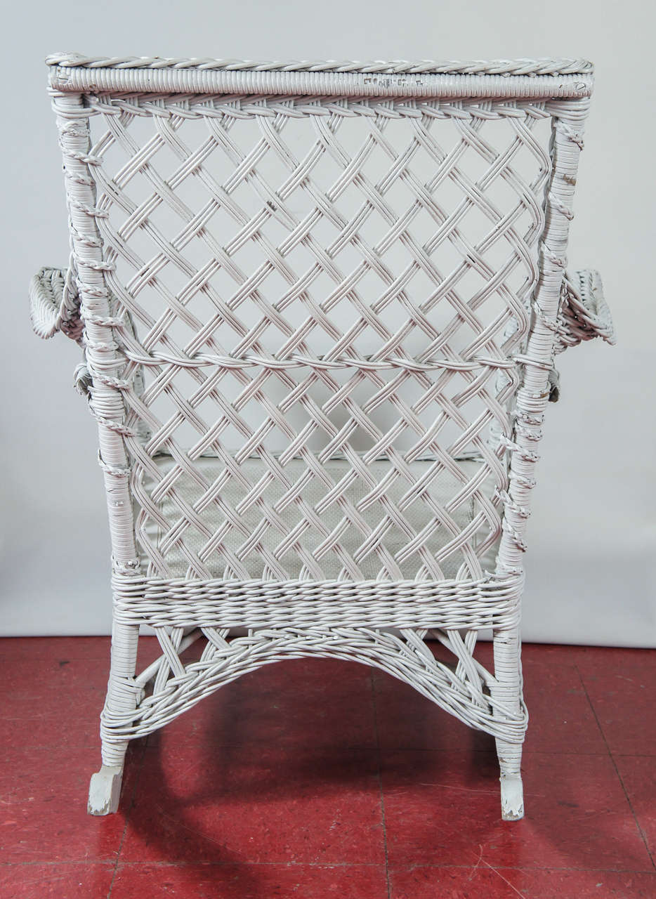 20th Century Stick Wicker Rattan Rocking Chair