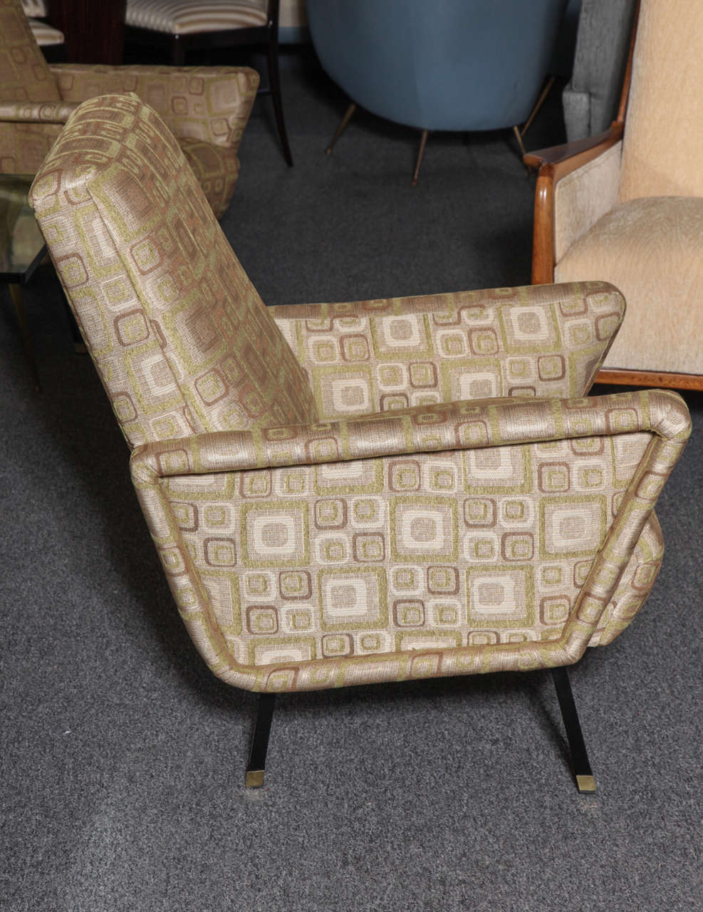 Mid-Century Modern Pair of Italian Armchairs Made in Milan For Sale