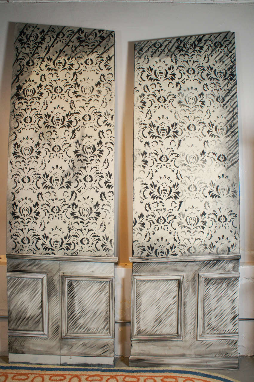 Fantastic pair of painted panels. From a theatre backdrop.
Great scale and pattern.