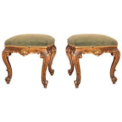 Pair of Early 19th Century Louis XV Style Gilt Tabouret
