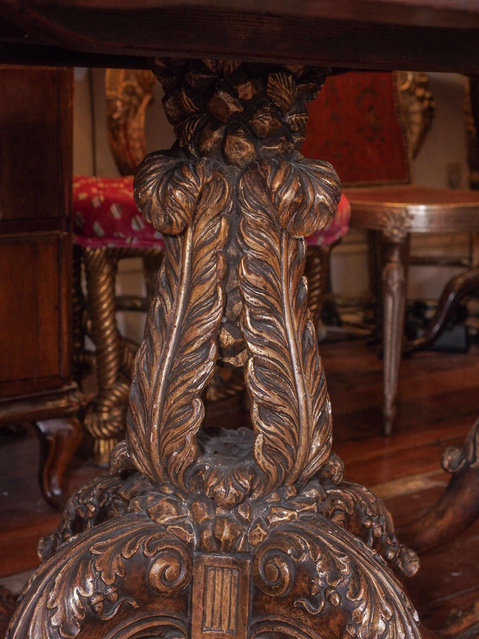 19th c. English Three Pedestal Dining Table 3