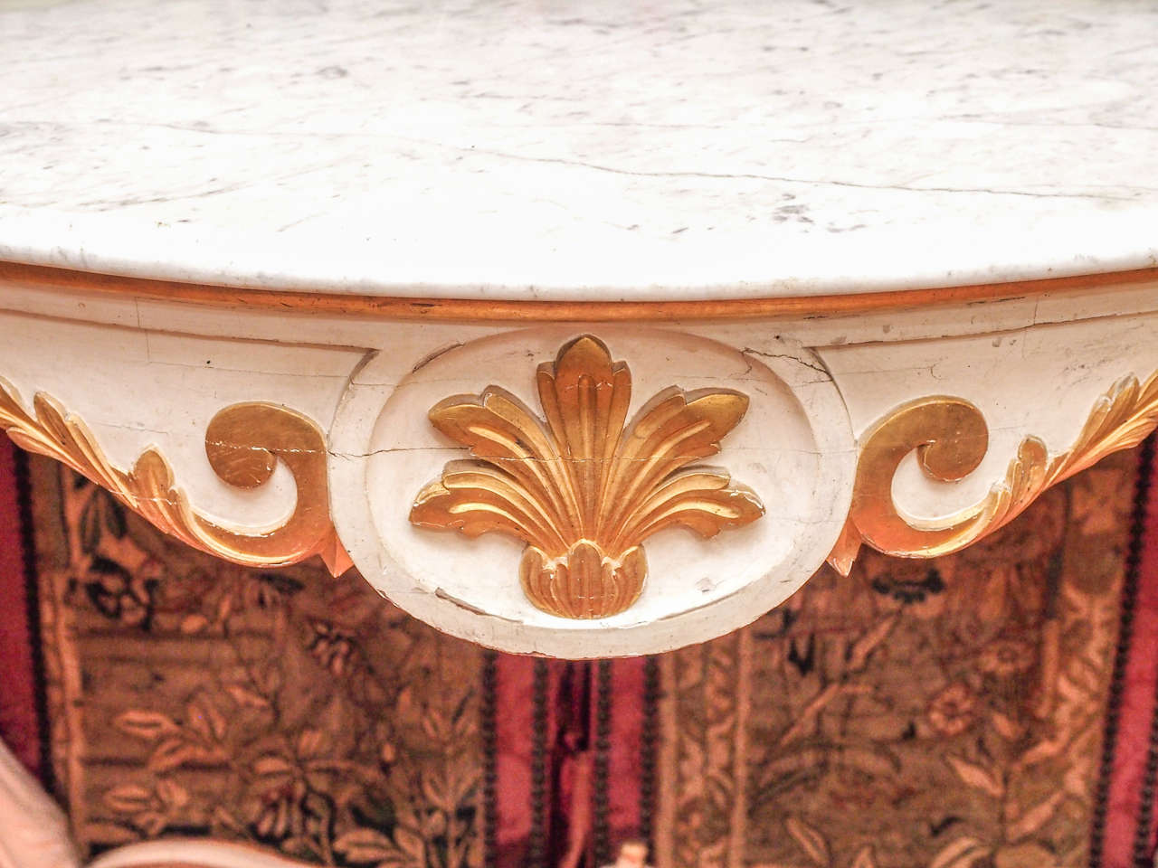 19th Century Continental Painted and Parcel Gilt Console Table 2