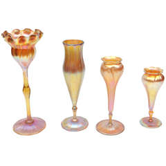 Four L. C. Tiffany Favrile Vases, Early 20th Century