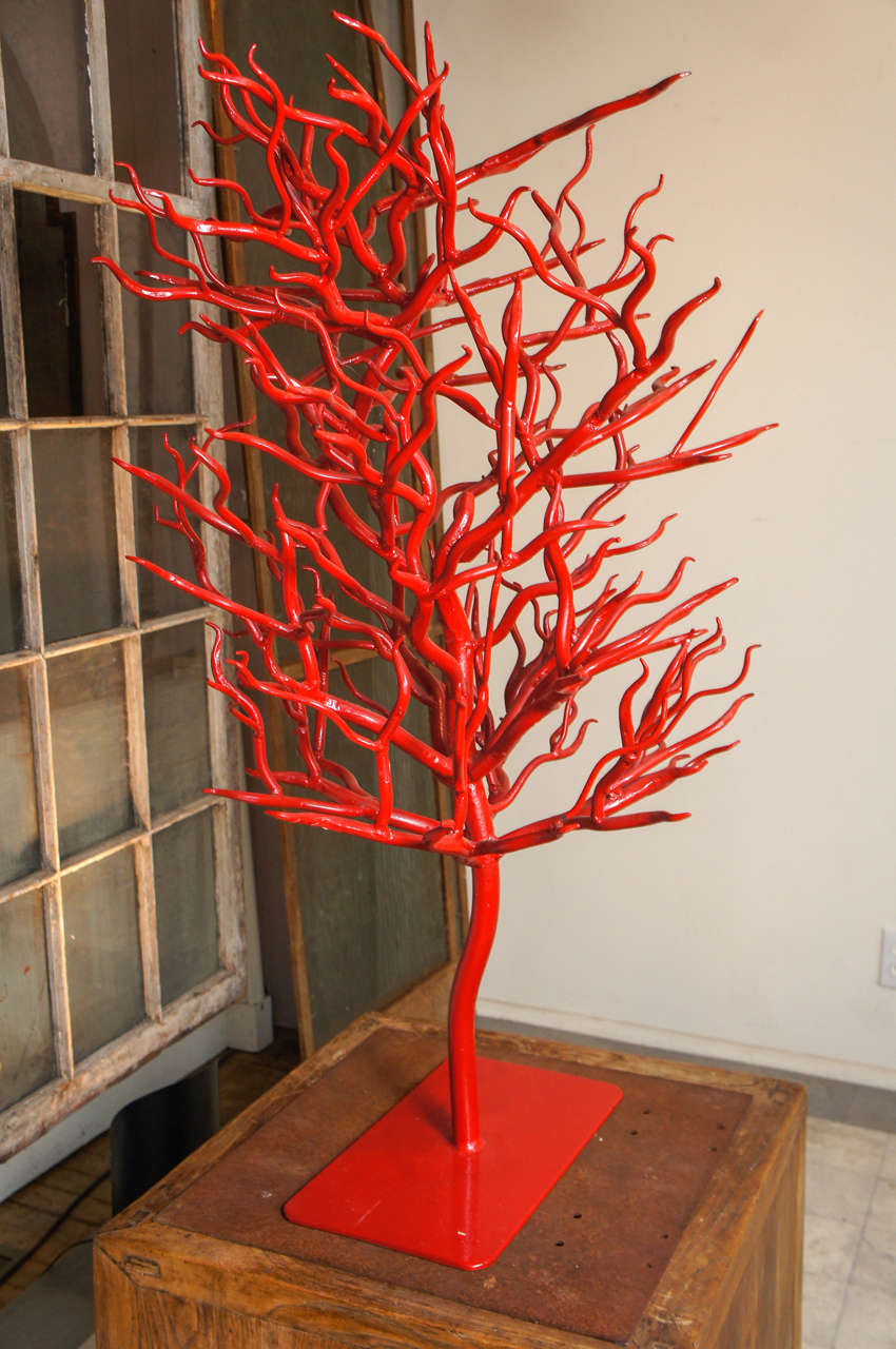 American Pair of Red Wrought Trees