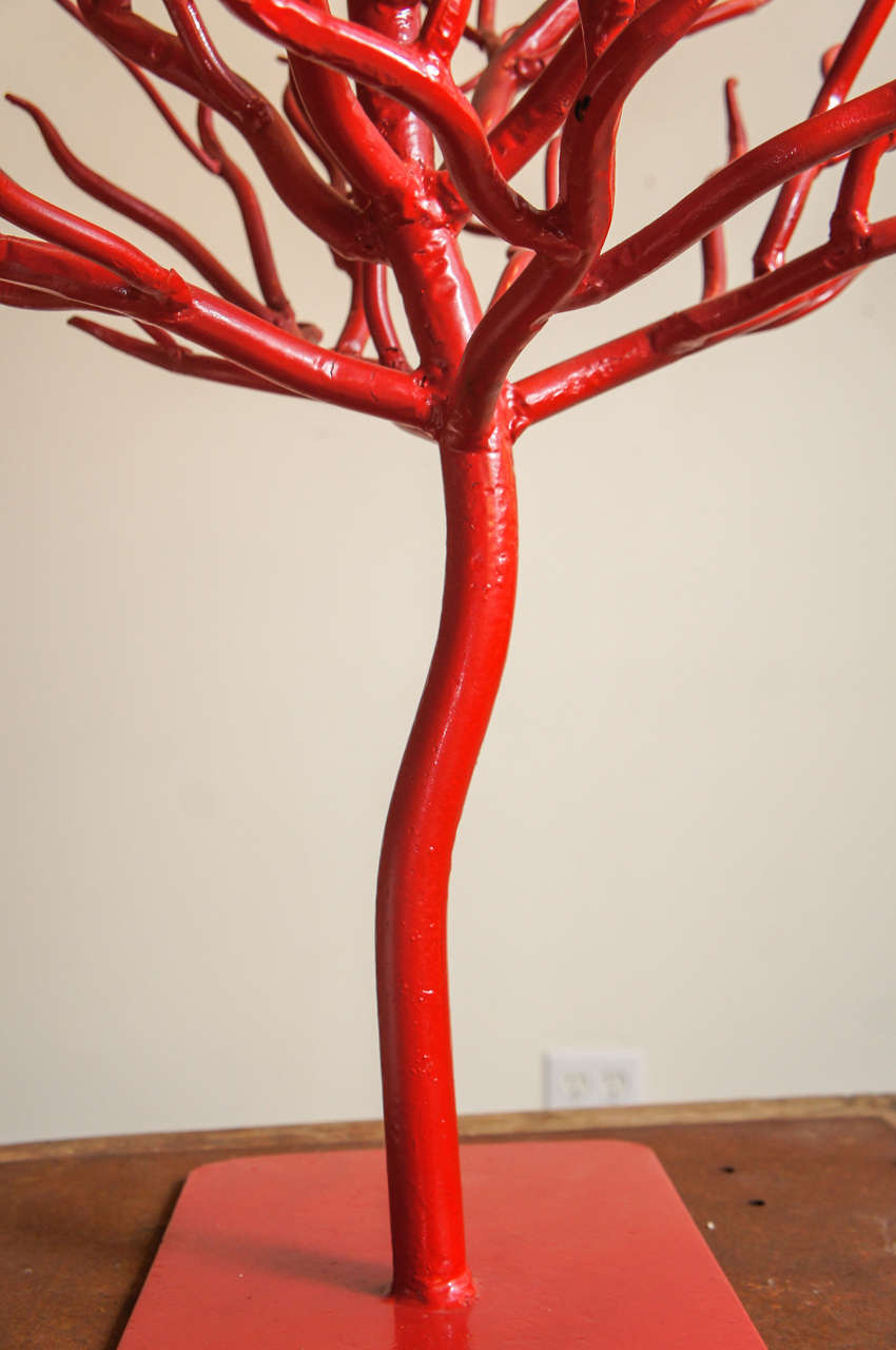 Pair of Red Wrought Trees In Excellent Condition In Hudson, NY