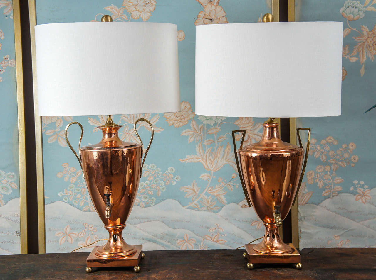 Similar Pair of Regency Urn Lamps