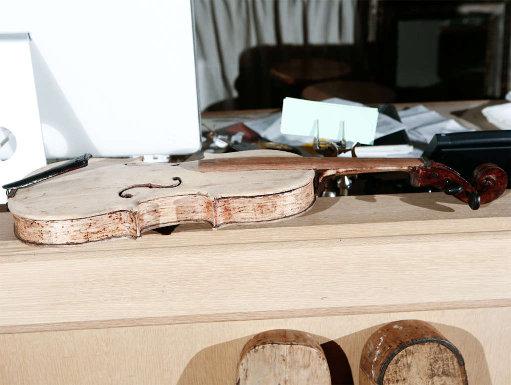 Wood Folk Art Violin For Sale