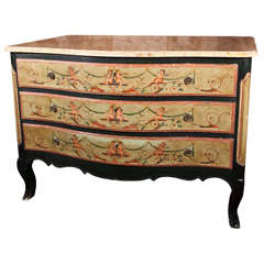 French Provincial Painted Marble-Top Commode 12