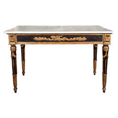 French Neoclassical Style Marble Top Console Table