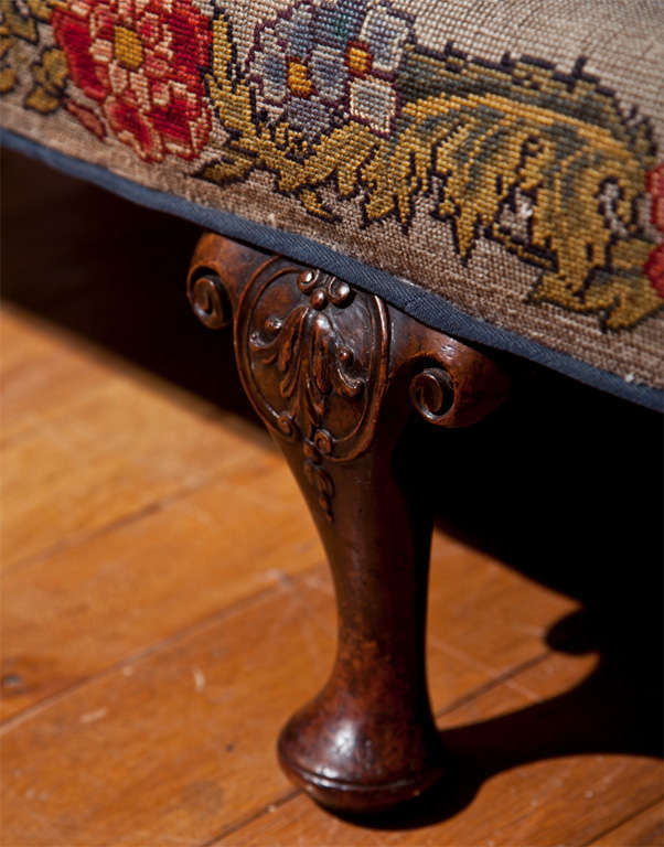 20th Century English Victorian Style Needlepoint Sofa