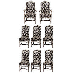 Set of 8 French Provincial Style Dining Chairs by Jansen