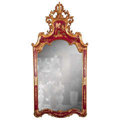 French Chinoiserie Style Mirror by Maison Jansen 8