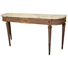 French Louis XVI Style Marble Top Console by Jansen