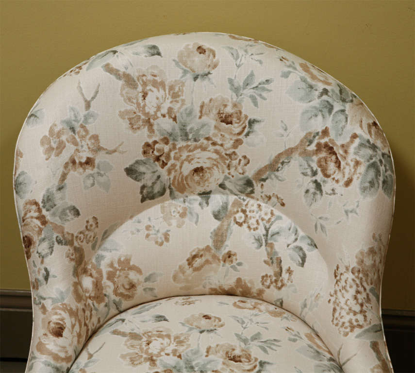 A 19th Century French Slipper Chair, Newly Upholstered 1
