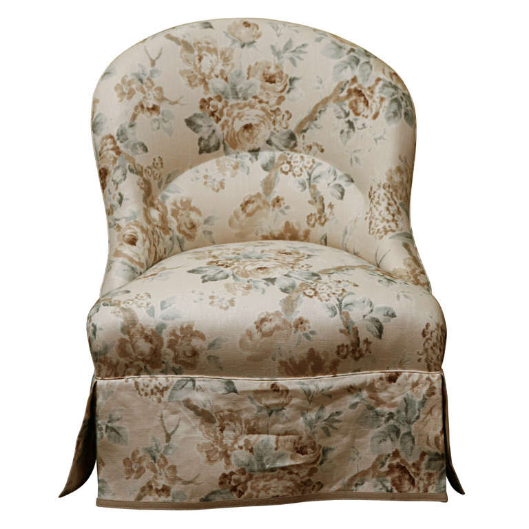 A 19th Century French Slipper Chair, Newly Upholstered
