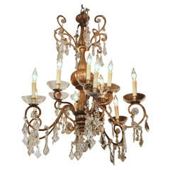 19TH C. GILTWOOD AND IRON CHANDELIER 12