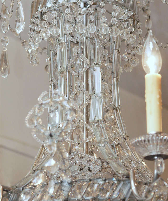 Italian 18TH C. CRYSTAL BASKET CHANDELIER