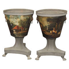 Pair Of 18th Century Tole Peat Buckets