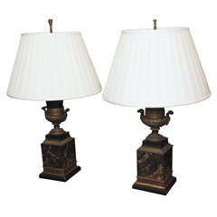 PAIR OF CAMPANIA FORM URNS AS LAMPS 2