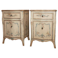 PAIR OF  VENETIAN PAINTED SIDE CABINETS