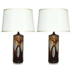 Pair of Chocolate Murano Glass