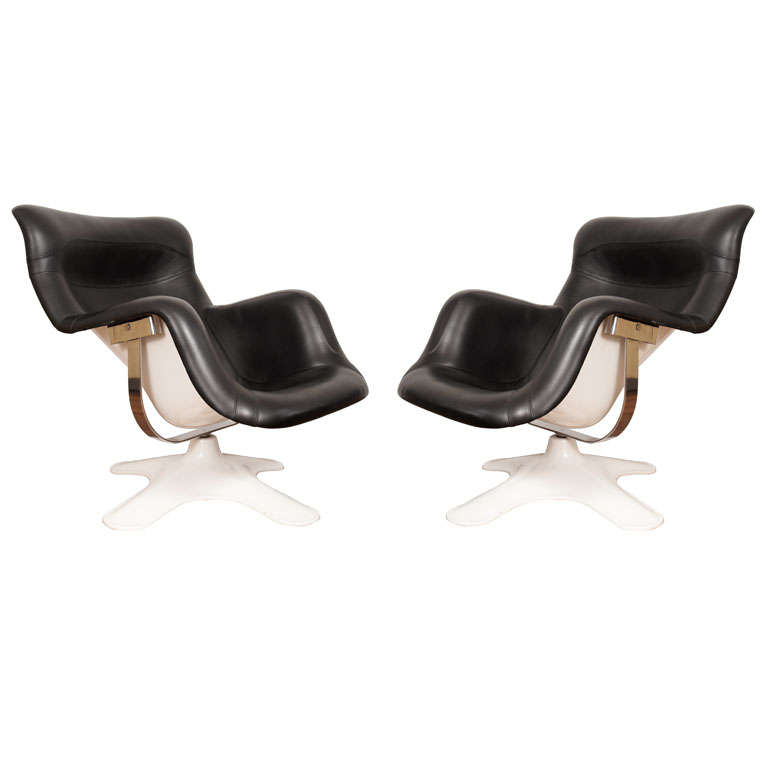 Pair of Yrjö Kukkapuro 'Karuselli' Lounge Chairs for Haimi