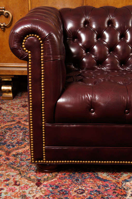 plum leather sofa